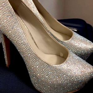 Rhinestone studded Steve Madden platform heels